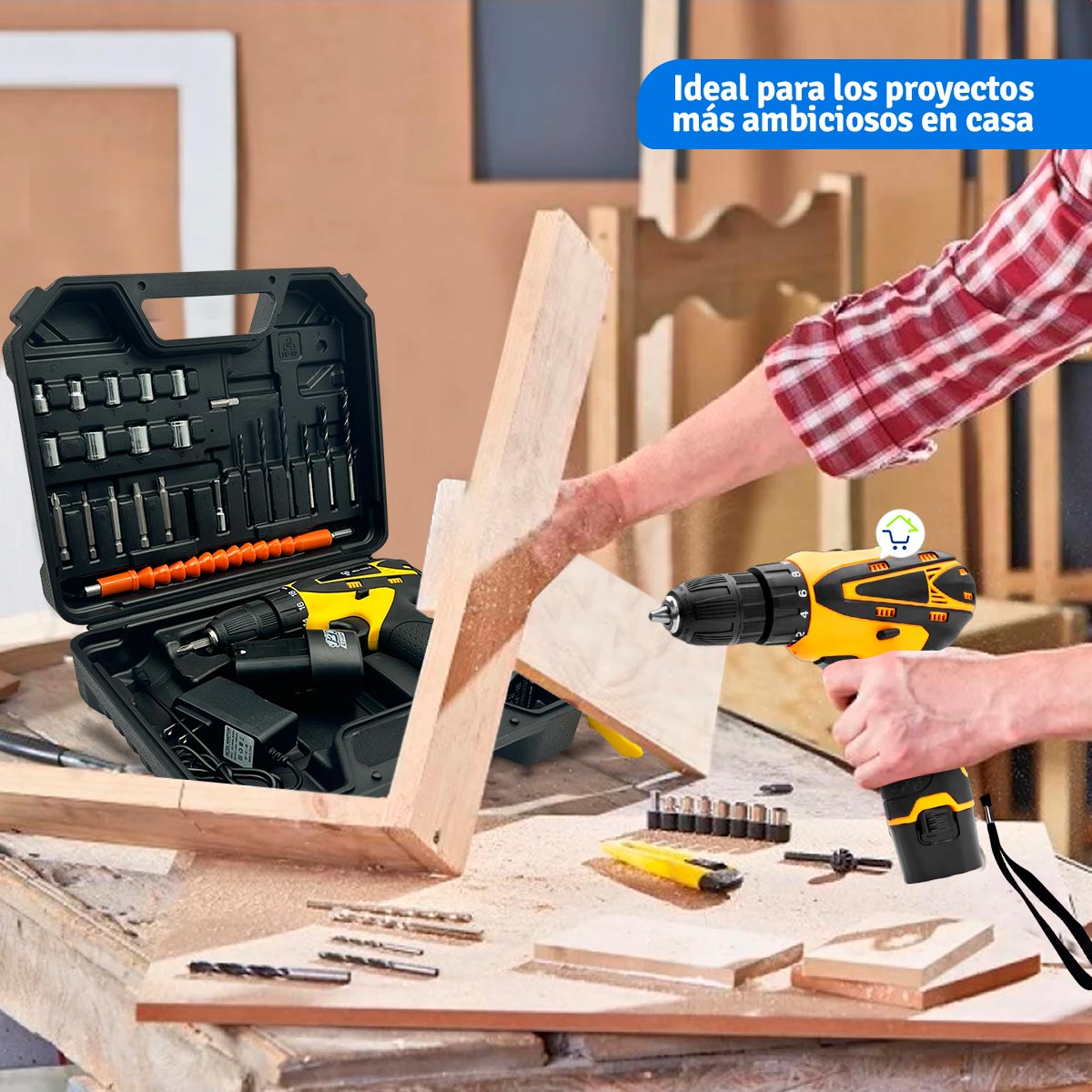 Miniatura 2 de Taladro Inalambrico Recargable 12v H01